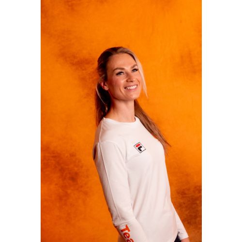 Fila TeamNL T Shirt Lange Mouwen Dames Wit